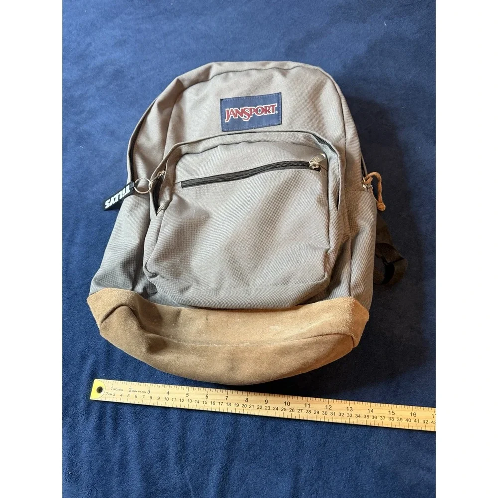 JanSport Right Pack Backpack Gray Suede Bottom Mens Bag